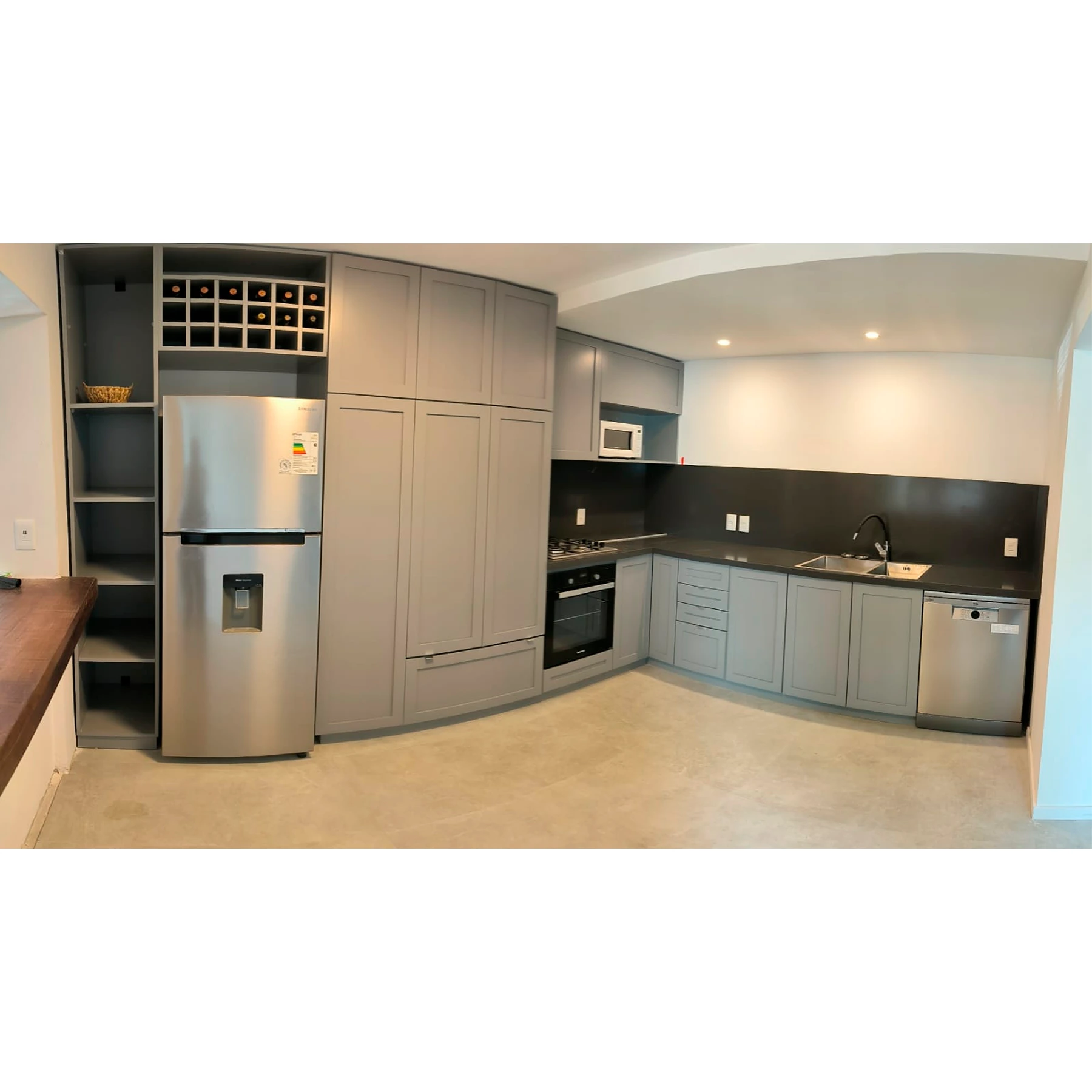 Cocina gris grafito a medida en L - Imagen 2